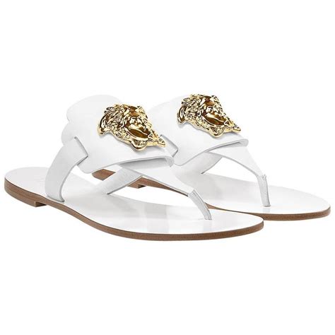 versace sandals white and gold.